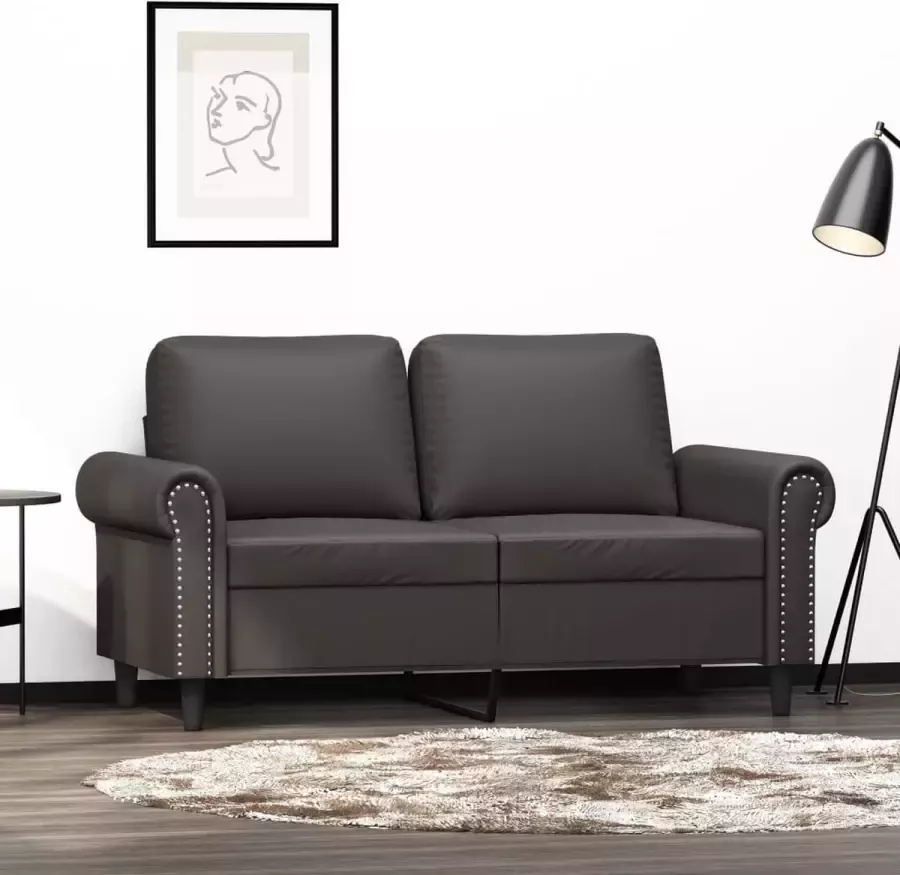 VidaXL Tweezitsbank 120 cm kunstleer grijs