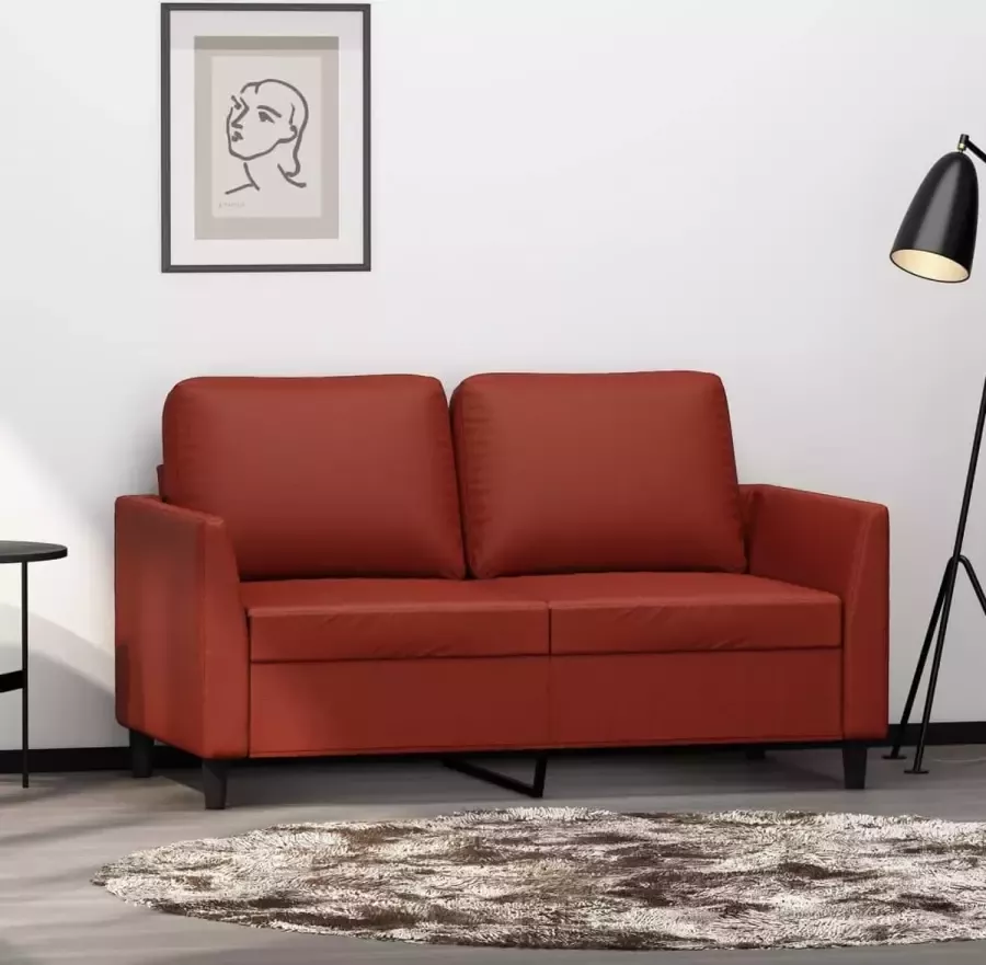 VidaXL Tweezitsbank 120 cm kunstleer wijnrood