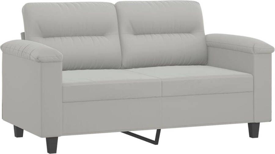 The Living Store 2-zitsbank Duurzame microvezel Lichtgrijs 150 x 77 x 80 cm Tweezitsbank Microvezel Sofa Grijs Meubilair Salontafel Woonkamerinrichting - Foto 2