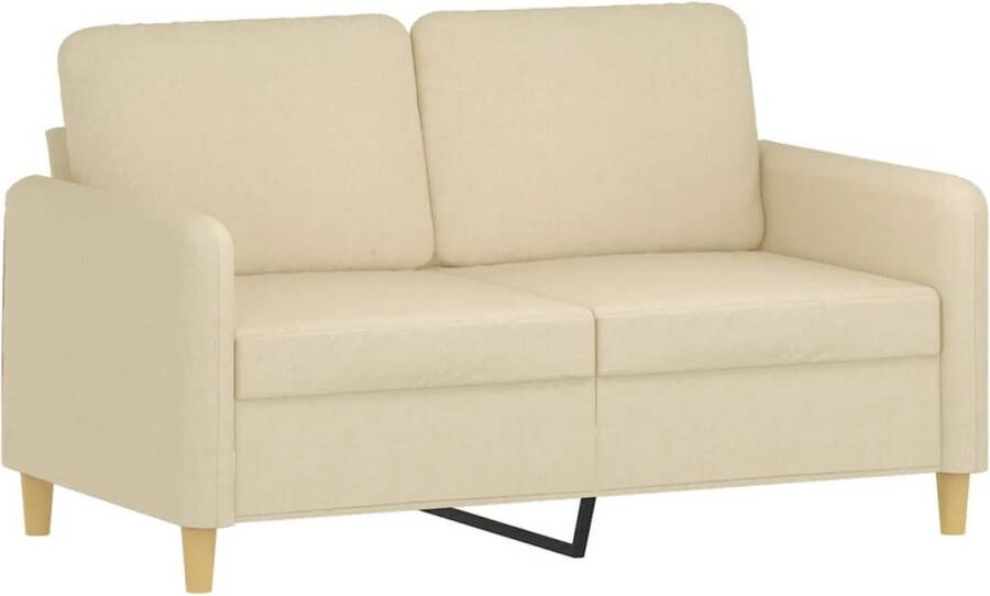The Living Store Tweezitsbank 120 cm stof crèmekleurig Tweezitsbank Sofa Banks Kopen Salon Meubels Creme Kleur - Foto 2