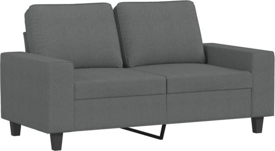 VidaXL Tweezitsbank 120 cm Donkergrijs Stof Tweezitsbank Donkere Bank Bankstellen Comfortabele Bank Salonbank - Foto 2