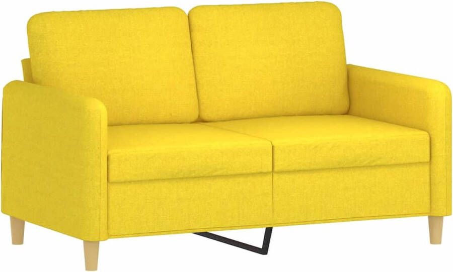 The Living Store Tweezitsbank 120 cm stof lichtgeel Tweezitsbank Sofa Geel Sofa Banks Kopen Lounge Furniture - Foto 2