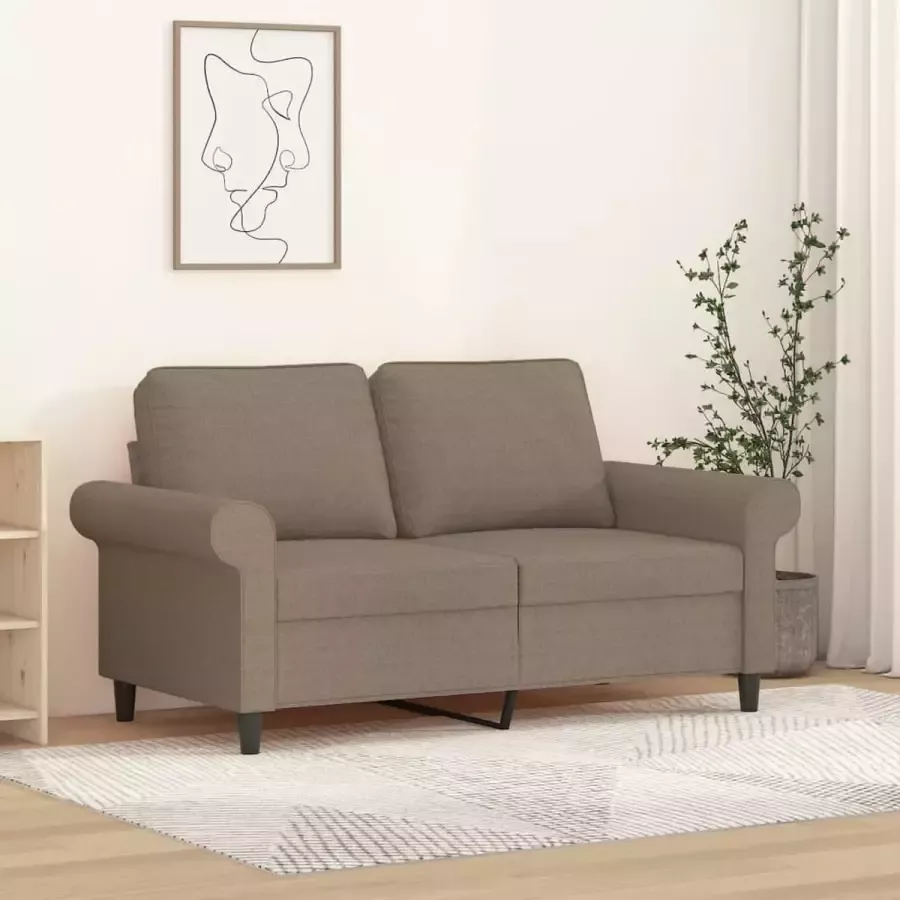 VidaXL Tweezitsbank 120 cm stof taupe - Foto 2