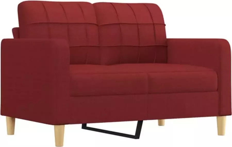 VidaXL Tweezitsbank 120 cm stof wijnrood - Foto 2