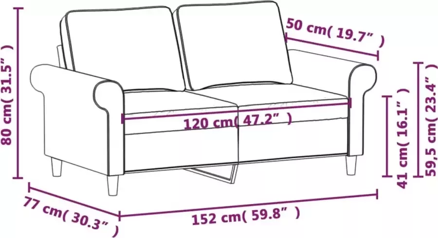 VidaXL Tweezitsbank 120 cm stof zwart - Foto 2