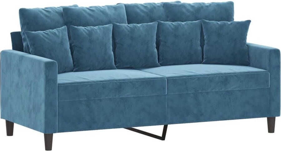 VidaXL -Tweezitsbank-140-cm-fluweel-blauw - Foto 3