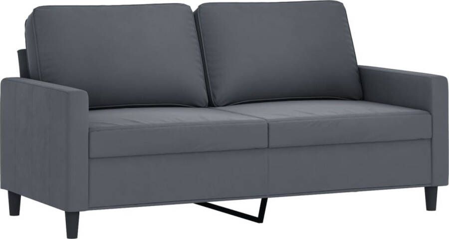 The Living Store 2-zitsbank fluweel 158 x 77 x 80 cm donkergrijs Stabiel metalen frame comfortabele zitervaring Tweezitsbank Sofa Donkere Kleuren Fluweel Luxe Meubilair - Foto 2
