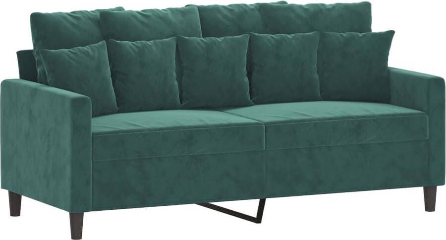 The Living Store Bank Fluweel 2-zits Donkergroen 158 x 77 x 80 cm Stevig metalen frame Tweezitsbank Fluweel Sofa Donkere Groene Bank Banks Kopen Salon Meubilair - Foto 2