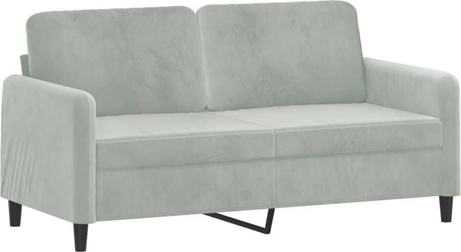 The Living Store Bank Velvet 2-zits Lichtgrijs 158x77x80 cm comfortabel stabiel modernè ¾è ¡ Tweezitsbank Velvet Bank Grijze Bank Salontafel Banksofa - Foto 2