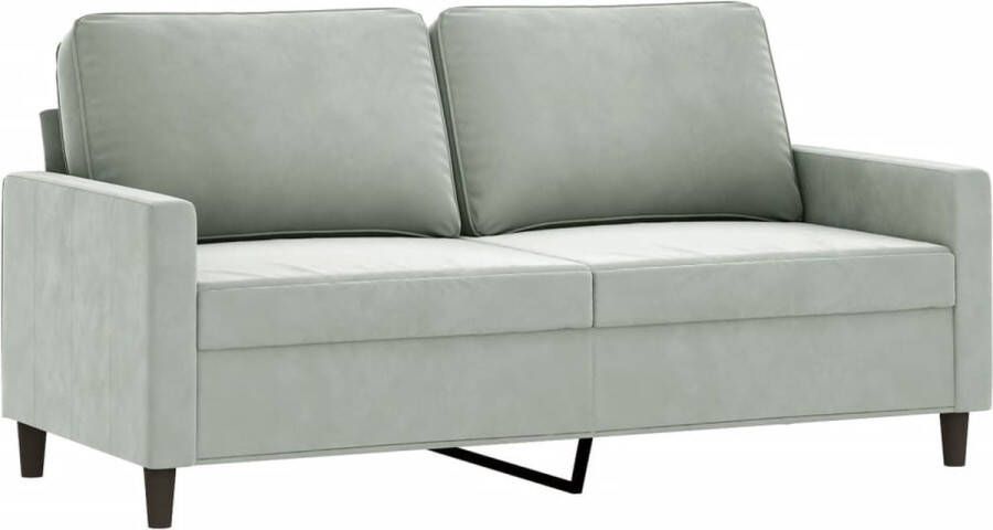 The Living Store Zitbank 2-zits 158 x 77 x 80 cm Lichtgrijs Fluweel met Metalen Frame Tweezitsbank Fluweel Sofa Grijze Bank Banks Kopen Lounge Meubilair - Foto 3