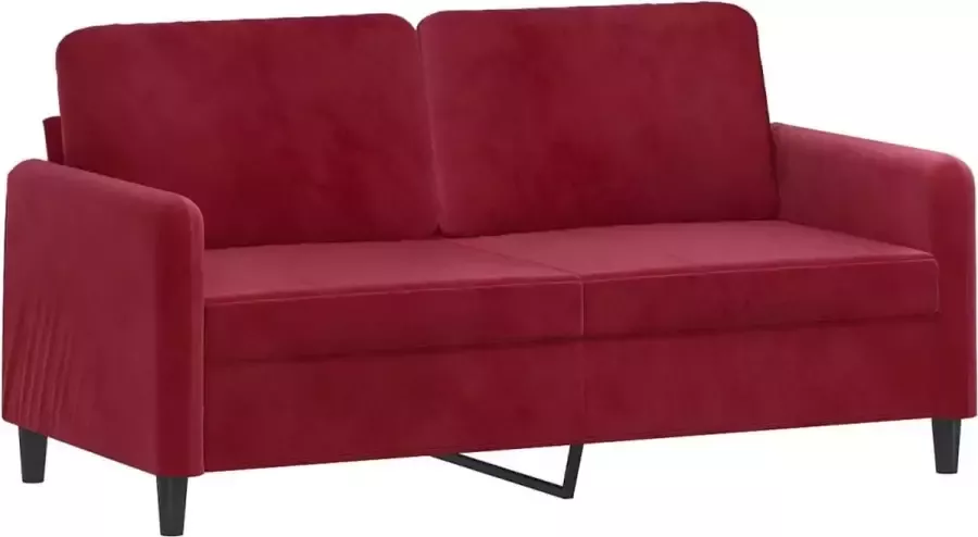 VidaXL Tweezitsbank 140 cm fluweel wijnrood - Foto 2