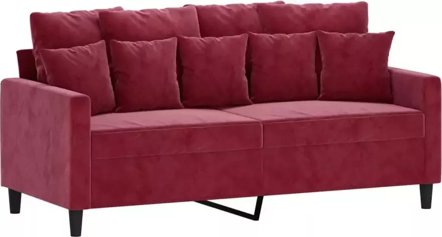 VidaXL Tweezitsbank 140 cm fluweel wijnrood - Foto 3