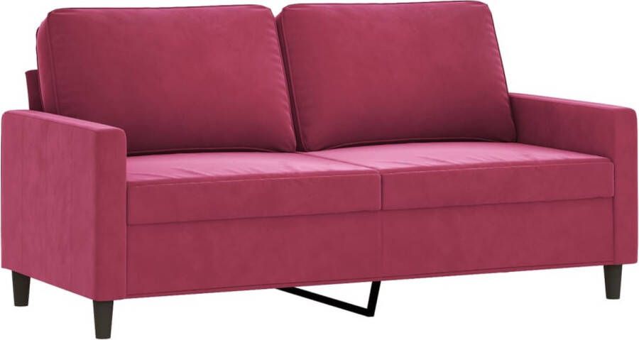 The Living Store Bank Wine Red Velvet 2-zits 158 x 77 x 80 cm Comfortabele zitting Tweezitsbank Velvet Bank Rode Bank Salontafel Lounge Meubilair - Foto 2