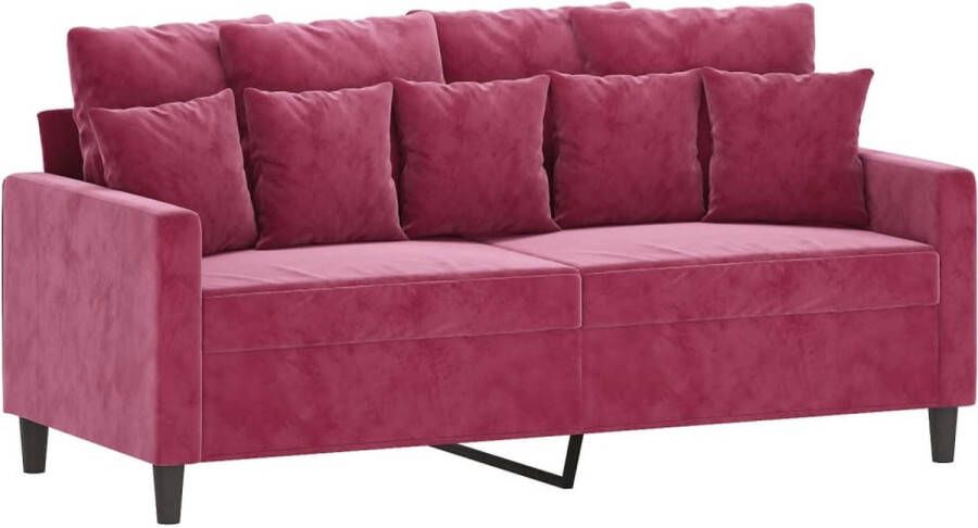 The Living Store 2-zitsbank fluweel wijnrood 158 x 77 x 80 cm Stabiel frame comfortabele zitervaring Tweezitsbank Fluweel Sofa Rode Bank Salon Meubilair Lounge Furniture - Foto 2