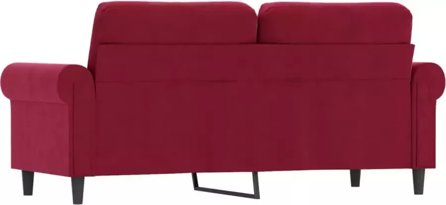 VidaXL Tweezitsbank 140 cm fluweel wijnrood - Foto 2