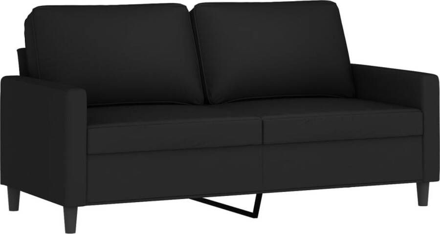 The Living Store Bank 2-zits Fluweel Zwart 158 x 77 x 80 cm Stevig metalen frame Tweezitsbank Fluweel Sofa Zwarte Bank Salontafel Bankstellen - Foto 2