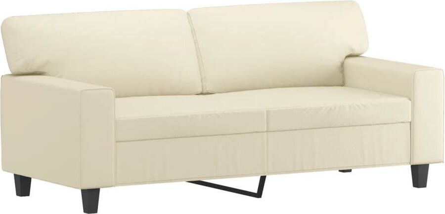 The Living Store Bank Kunstleer Crème 2-zits Stabiel Metalen Frame Comfortabel Gedempte Zitting Modern Ontwerp Tweezitsbank Bankstellen Salon Meubilair Crème Kleur Kunstleder Sofa - Foto 2
