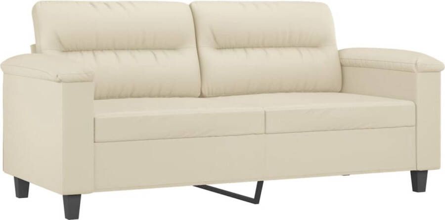 The Living Store Bank 2-zitsbank Crème Kunstleer 170 x 77 x 80 cm Duurzaam Materiaal Twee Persoonsbank Kunstleder Sofa Salontafel Lounge Meubels Beige Bank - Foto 2