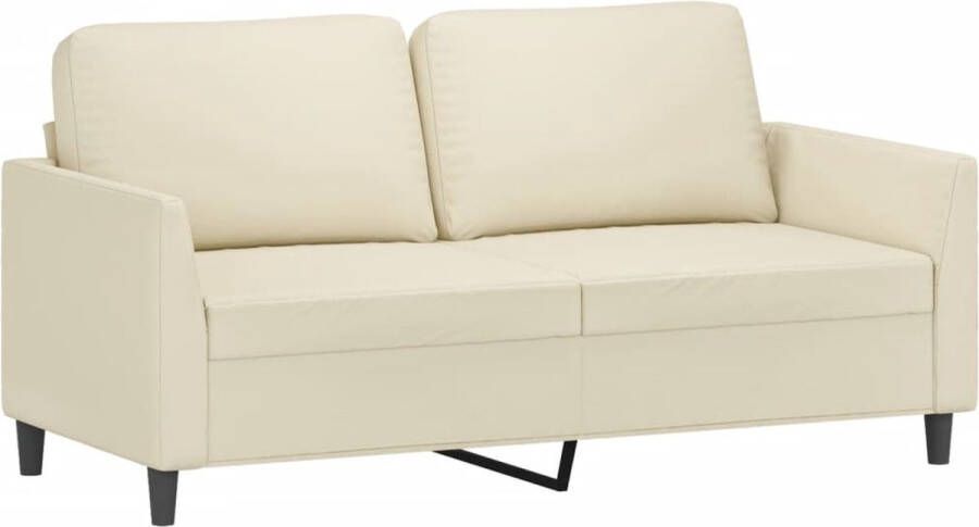VidaXL Tweezitsbank 140 cm Kunstleer Crèmekleurig Twee Persoons Bank Sofa Bankstel Salon Meubilair Lederlook Sofa Creme Kleur - Foto 2