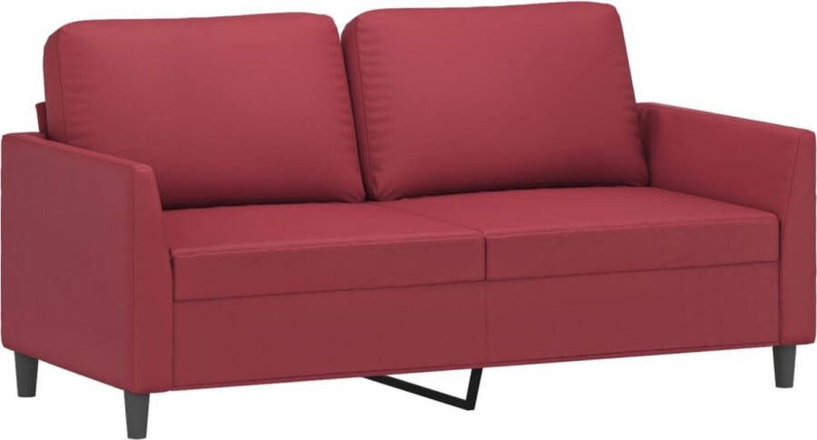 VidaXL -Tweezitsbank-140-cm-kunstleer-wijnrood - Foto 2