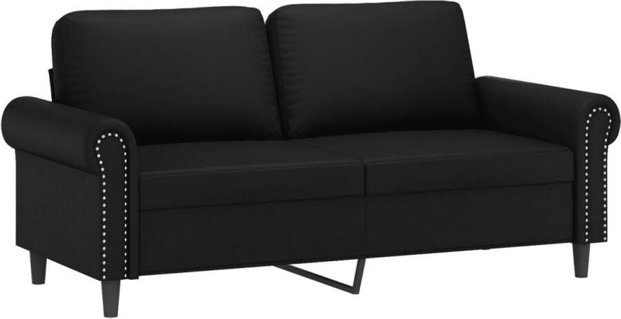 The Living Store Bank 2-zits kunstleer zwart 140x50x41 cm duurzaam stevig en comfortabel Tweezitsbank Zwarte Bank Banks Kopen Salon Meubilair Kunstleder Bank - Foto 2