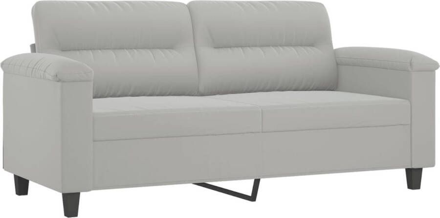 VidaXL Tweezitsbank 140 cm lichtgrijs microvezel Tweezitsbank Microfiber Bank Banks Kopen Lounge Bank Salontafel