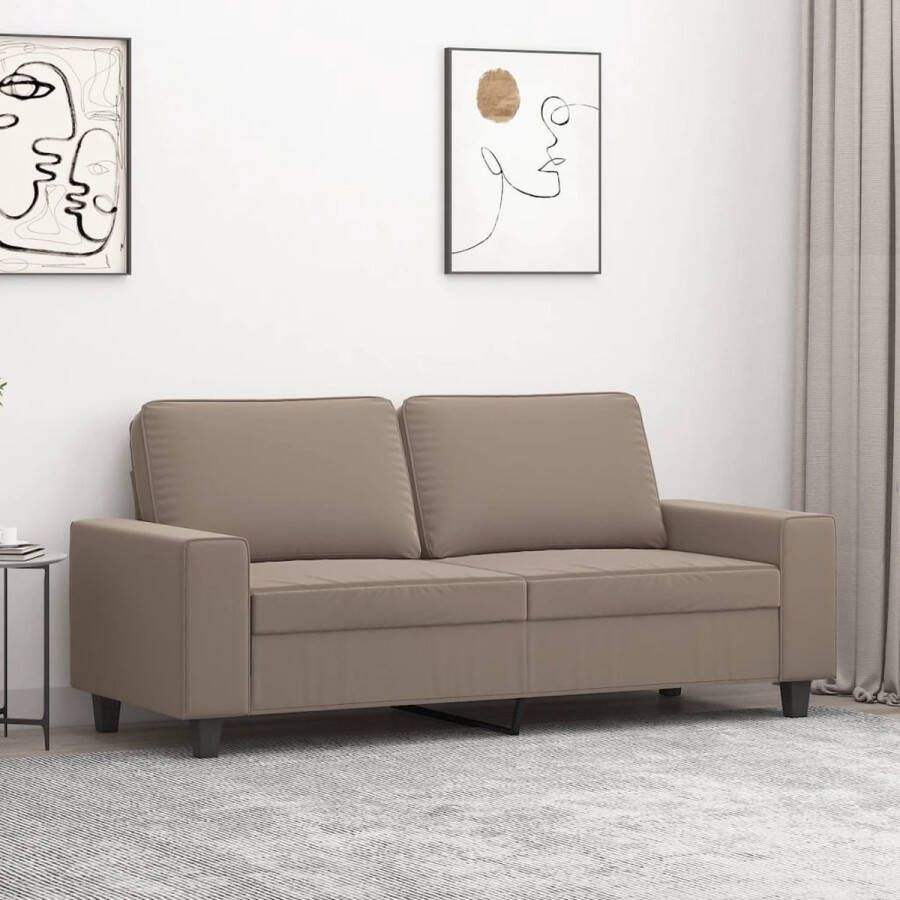 VidaXL Tweezitsbank 140 cm microvezelstof taupe - Foto 2