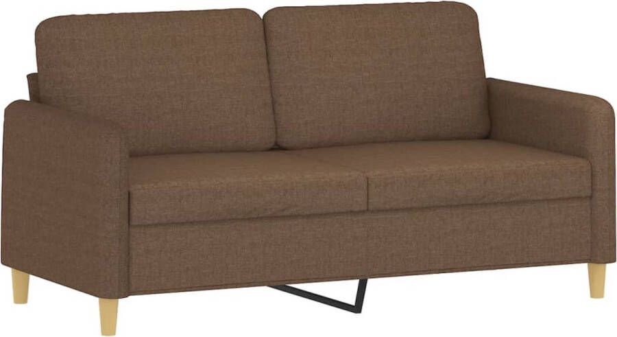 The Living Store Tweezitsbank 140 cm stof bruin Tweezitsbank Bruine Bank Bankstellen Woonkamer Meubels Lounge Meubilair - Foto 2