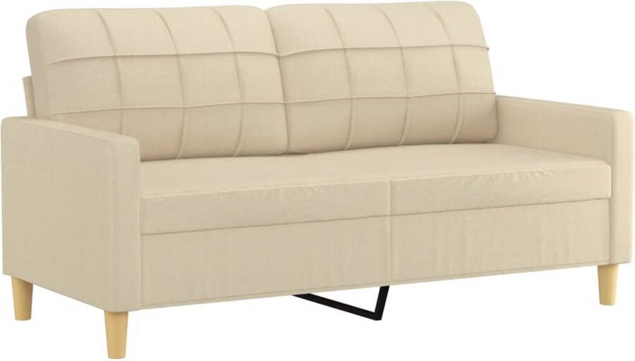 VidaXL Tweezitsbank 140 cm Crèmekleurig Tweezitsbank Banksofa Cremekleurige Bank Stoffen Bank Lounge Meubilair Livingroom Furniture Interieurdecoratie Relaxstoel Comfort Stijlvolle Bank Trendy Bank Budgetvriendelijke Bank