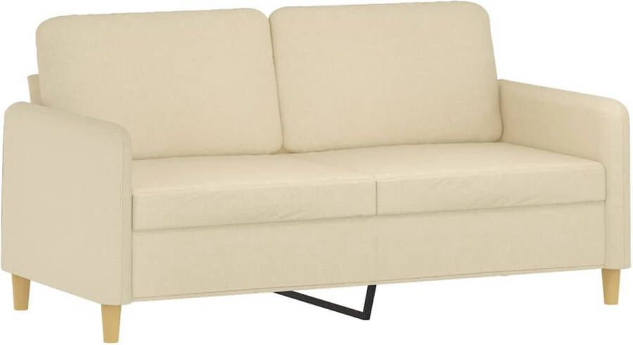 The Living Store Tweezitsbank 140 cm stof crèmekleurig Tweezitsbank Sofa Banks Kopen Salon Meubilair Living Room Furniture - Foto 2