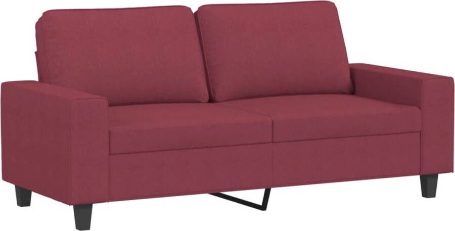 The Living Store Bank Sofa 2-zits Wijnrood 100% polyester 174 x 77 x 80 cm Stevige metalen constructie Tweezitsbank Sofa Lounge Wonen Meubels - Foto 2