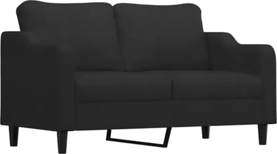 VidaXL Tweezitsbank 140 cm stof zwart - Foto 2
