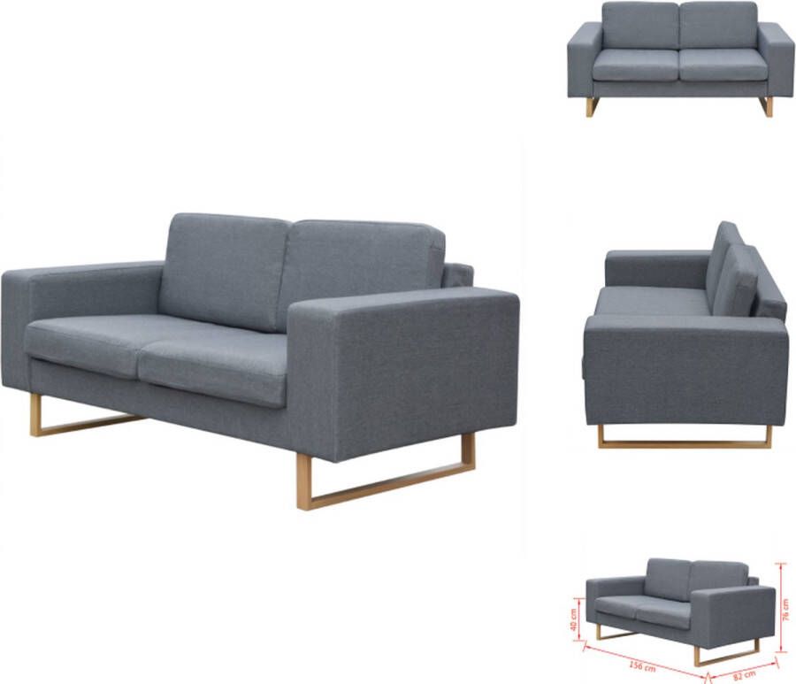 VidaXL Bank Banken Bankje Bankjes Tweezitsbank stof lichtgrijs