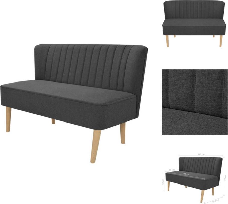 VidaXL Tweezitsbank Donkergrijs 117x55.5x77 cm Stoffen bekleding Bank