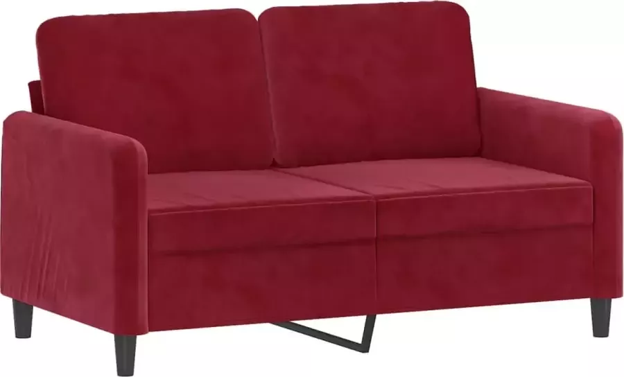 VidaXL Tweezitsbank met kussens 120 cm fluweel wijnrood - Foto 2