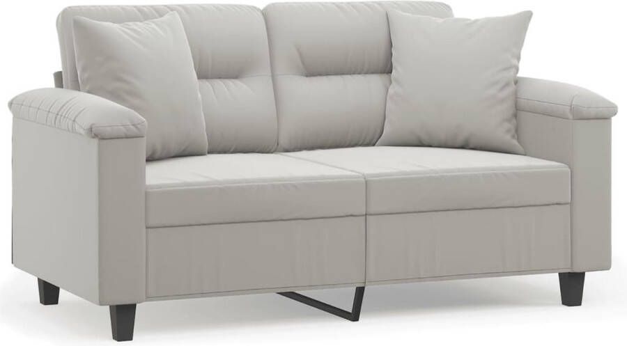 The Living Store Moderne 2-zitsbank lichtgrijs 150 x 77 x 80 cm Duurzame microvezel Tweezitsbank Microvezel Sofa Grijze Bank Moderne Bank Lounge Bank - Foto 2