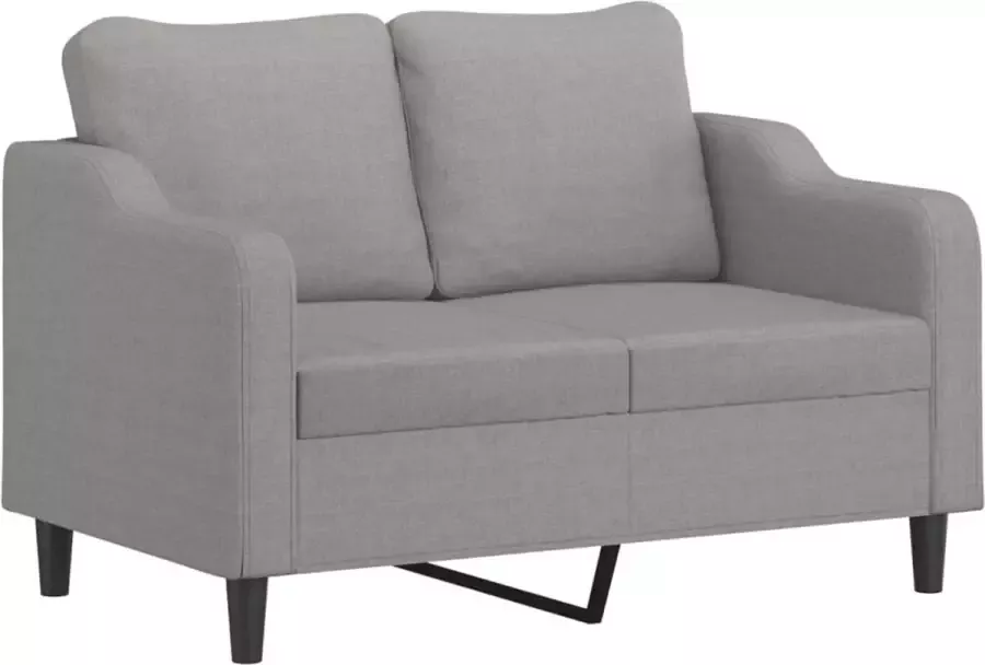 VidaXL Tweezitsbank met kussens 120 cm stof lichtgrijs - Foto 2