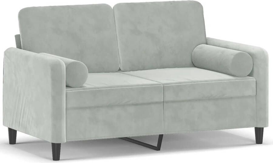 The Living Store 2-zitsbank fluweel lichtgrijs 138 x 77 x 80 cm comfortabele zitervaring Tweezitsbank Fluweel Sofa Grijze Bank Lounge Meubilair Comfortabele Bank - Foto 2