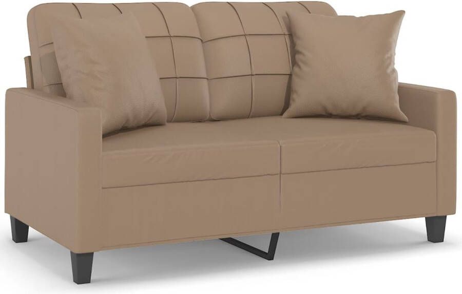 Vida XL vidaXL Tweezitsbank met sierkussens 120 cm kunstleer cappuccinokleurig-VXL-3200802 - Foto 2