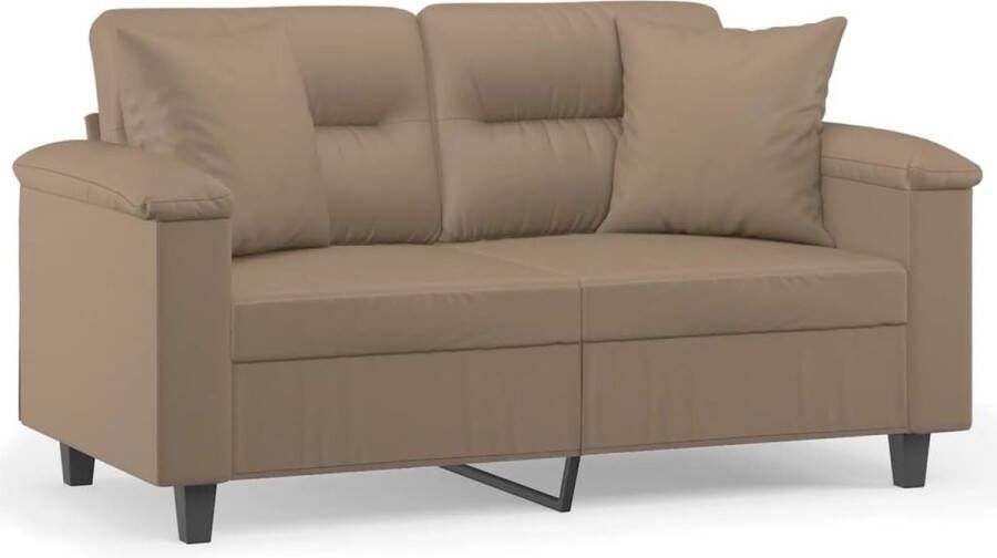 VidaXL Tweezitsbank Cappuccino Kunstleer 120cm Tweezitsbank Bruine Bank Lederlook Bank Lounge Bank Bankstellen