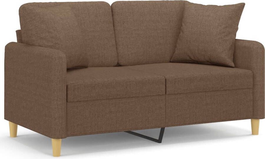 The Living Store Bruine 2-Zitsbank 138 x 77 x 80 cm Comfortabele zitervaring Tweezitsbank Bruine Bank Bankstellen Lounge Meubilair Stoffen Bank