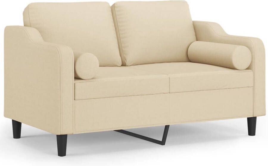 The Living Store 2-zitsbank Crème Stof 138 x 77 x 80 cm Comfortabel Gevoerde Zitting Tweezitsbank Sofa Banks Kopen Lounge Meubilair Stoffen Bank - Foto 2