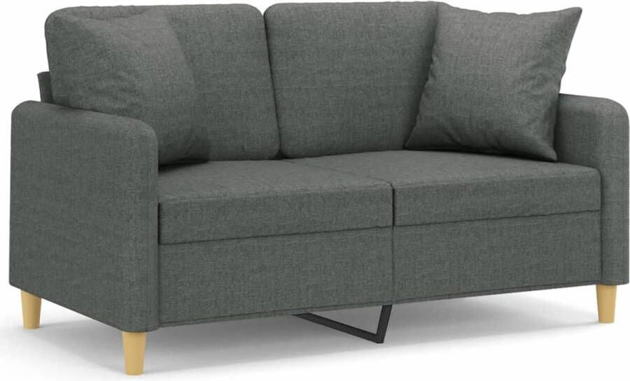 The Living Store Donkergrijze 2-zitsbank 138 x 77 x 80 cm Comfortabele zitervaring Donker Grijze Bank Tweezitsbank Bankso Fauteuils Lounge Meubels Woonkamer Meubilair