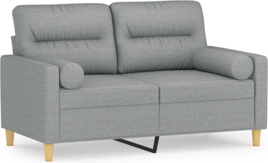 VidaXL -Tweezitsbank-met-sierkussens-120-cm-stof-lichtgrijs - Foto 3
