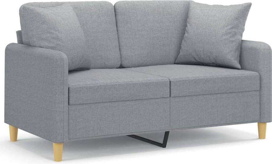 The Living Store 2-zitsbank lichtgrijs 138 x 77 x 80 cm duurzame stof Tweezitsbank Sofa Grijs Bankstellen Lounge Meubels Livingroom Decoratie - Foto 2