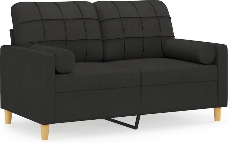 Vida XL vidaXL Tweezitsbank met sierkussens 120 cm stof zwart-VXL-3200778 - Foto 4