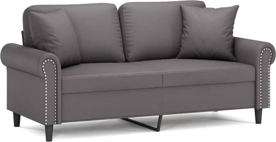 The Living Store 2-zitsbank Kunstleer Grijs 172 x 77 x 80 cm Duurzaam materiaal Tweezitsbank Kunstleder Sofa Grijze Bank Lounge Bank Modern Bank - Foto 2