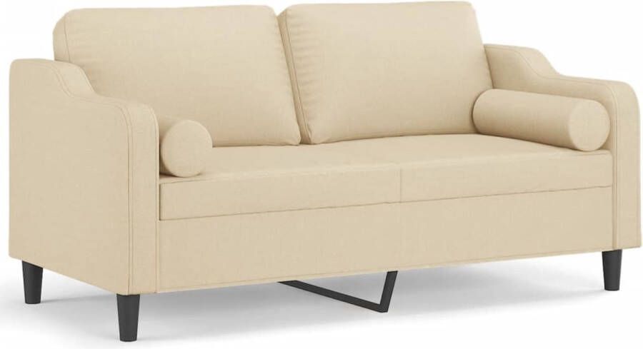 The Living Store 2-zitsbank Materiaal Stof Metaal Crème 158x77x80 cm Comfortabele zitervaring Tweezitsbank Sofa Banks Kopen Lounge Meubels Creme Sofa - Foto 2
