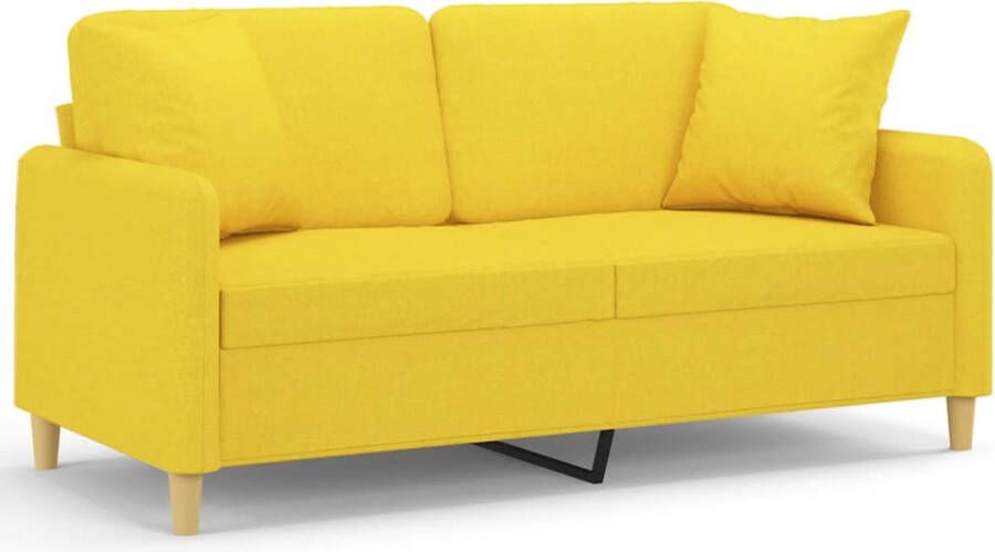 The Living Store Bank Modern 2-zits lichtgeel 158 x 77 x 80 cm Duurzame stof Tweezitsbank Sofa Bankstellen Geel Sofa Modern Sofa - Foto 2
