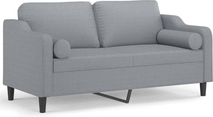 Vida XL Tweezitsbank met sierkussens 140 cm stof lichtgrijs SKU: 3200909 - Foto 8